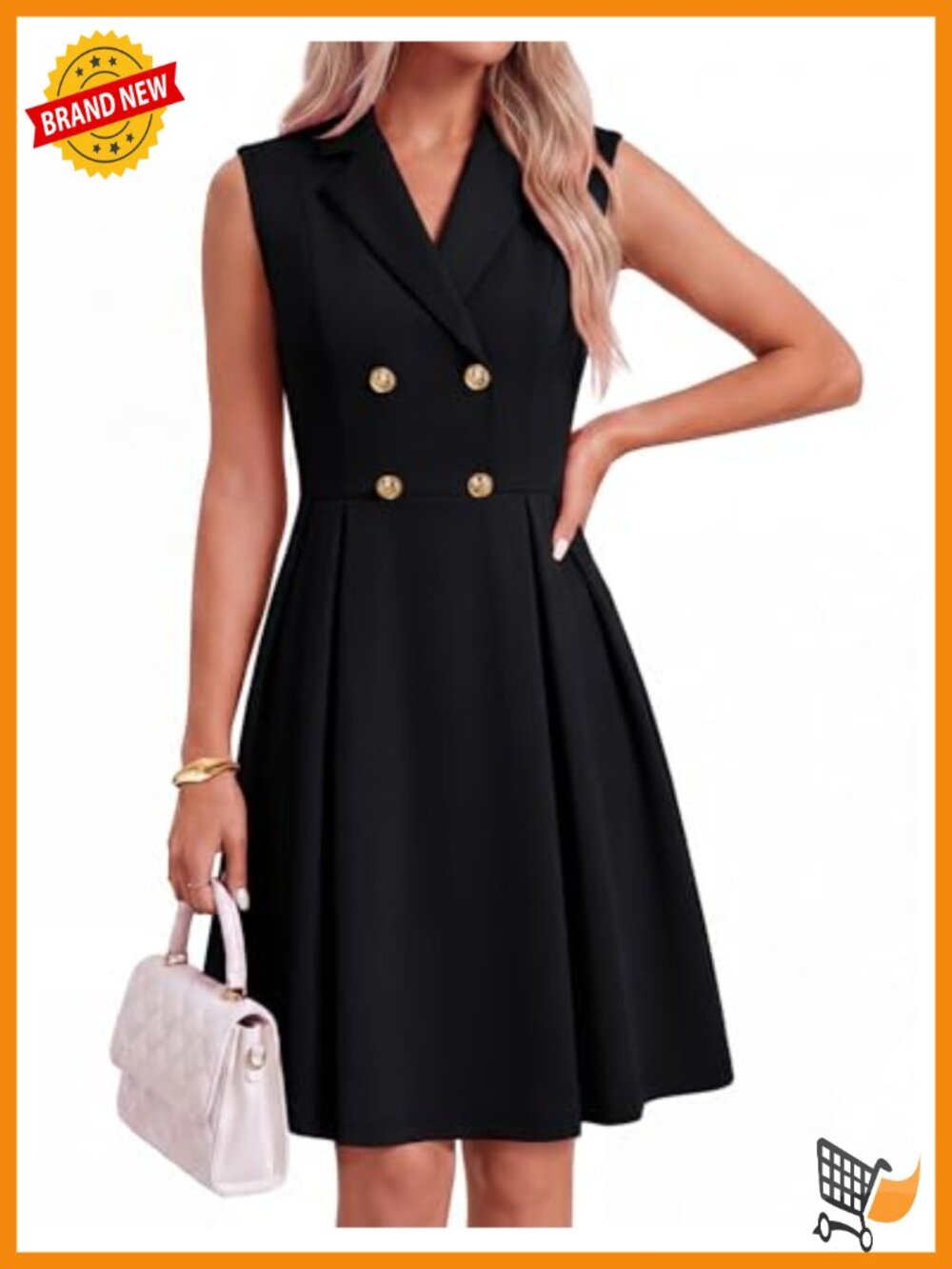 GRACE KARIN Stretch Knit Sleeveless A-Line Midi Dress for Work Business Casual